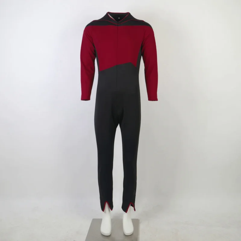 

Star The Next Generation reks Costume JL Picard Red Starfleet Uniforms TNG Jumpsuit ST Halloween Costume Men Prop