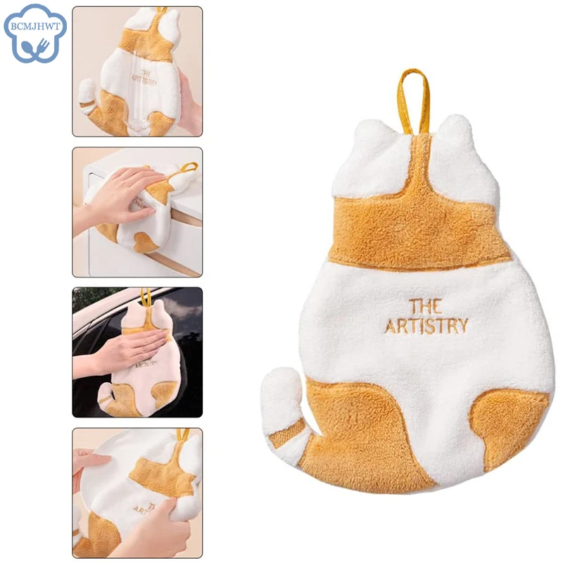Chic Bathing Towel Cute Cartoon Absorbent Hand Towel Non-shedding Hanging Duck Wipe Soft Kids Hand Towels cotton towel,hand towel
