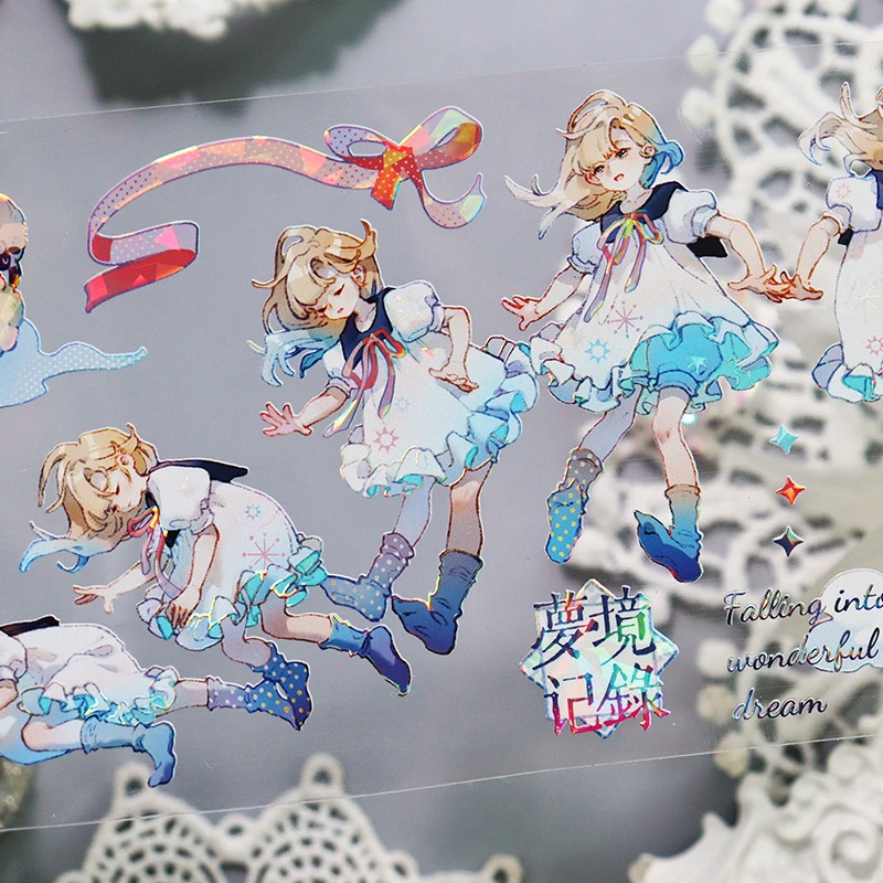 OKMTXcard PET 저널 스티커, 와시 테이프, 멩징