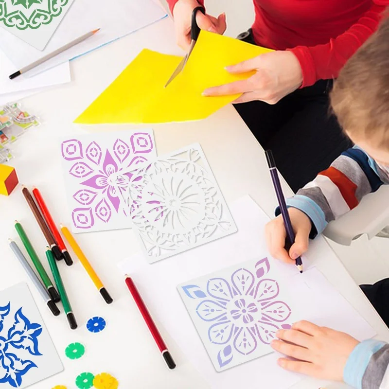 Stencil Mandala 16 Pezzi - Modelli Per Pittura Fai Da Te E Decorazioni - Foto 8