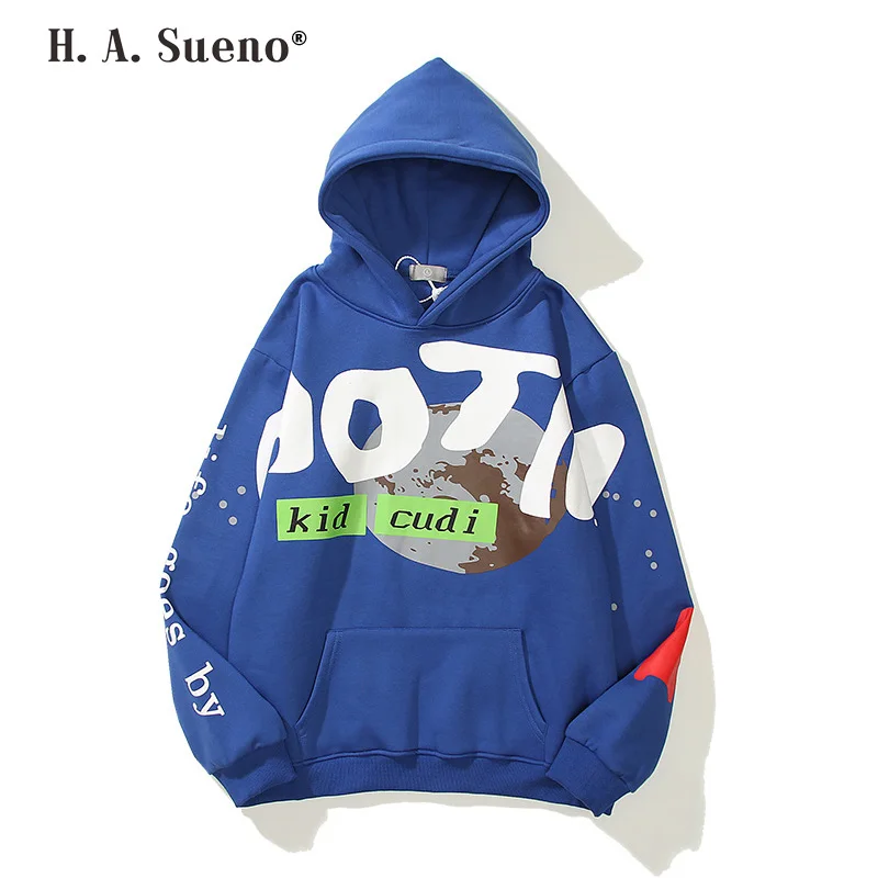 

Kanye West Letter Foam Fleece Sweatshirt Unisex Streetwear Retro Oversize Casual Hoodies Harajuku High Street Pullover Hoody Top