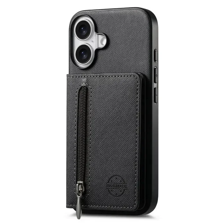 Luxury Zipper Leather Wallet Back Cover - Premium Case and Etui