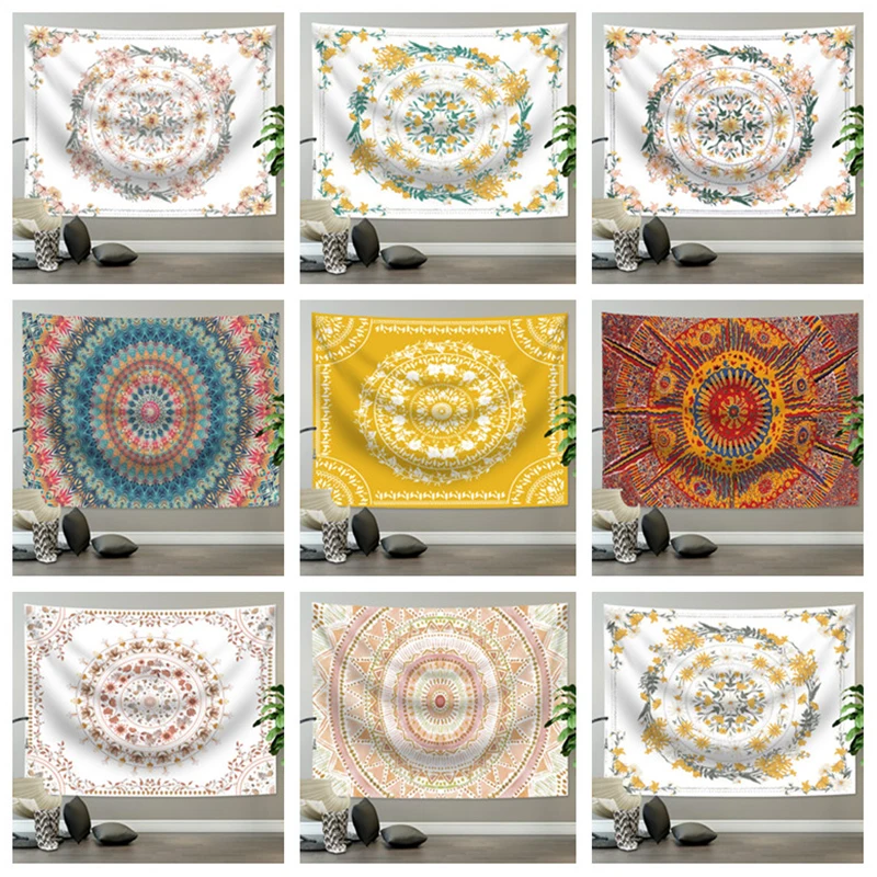 

Indian Mandala Tapestry Wall Hanging Sandy Camping Tent Travel Mattress Bohemian Tapestries Beach Throw Rug Blanket