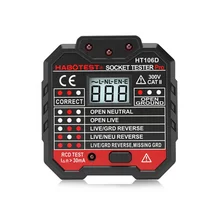 

HT107 Socket Tester GFCI Automatic Neutral Live Earth Wire Testing Breaker Finder Electric Leakage Test
