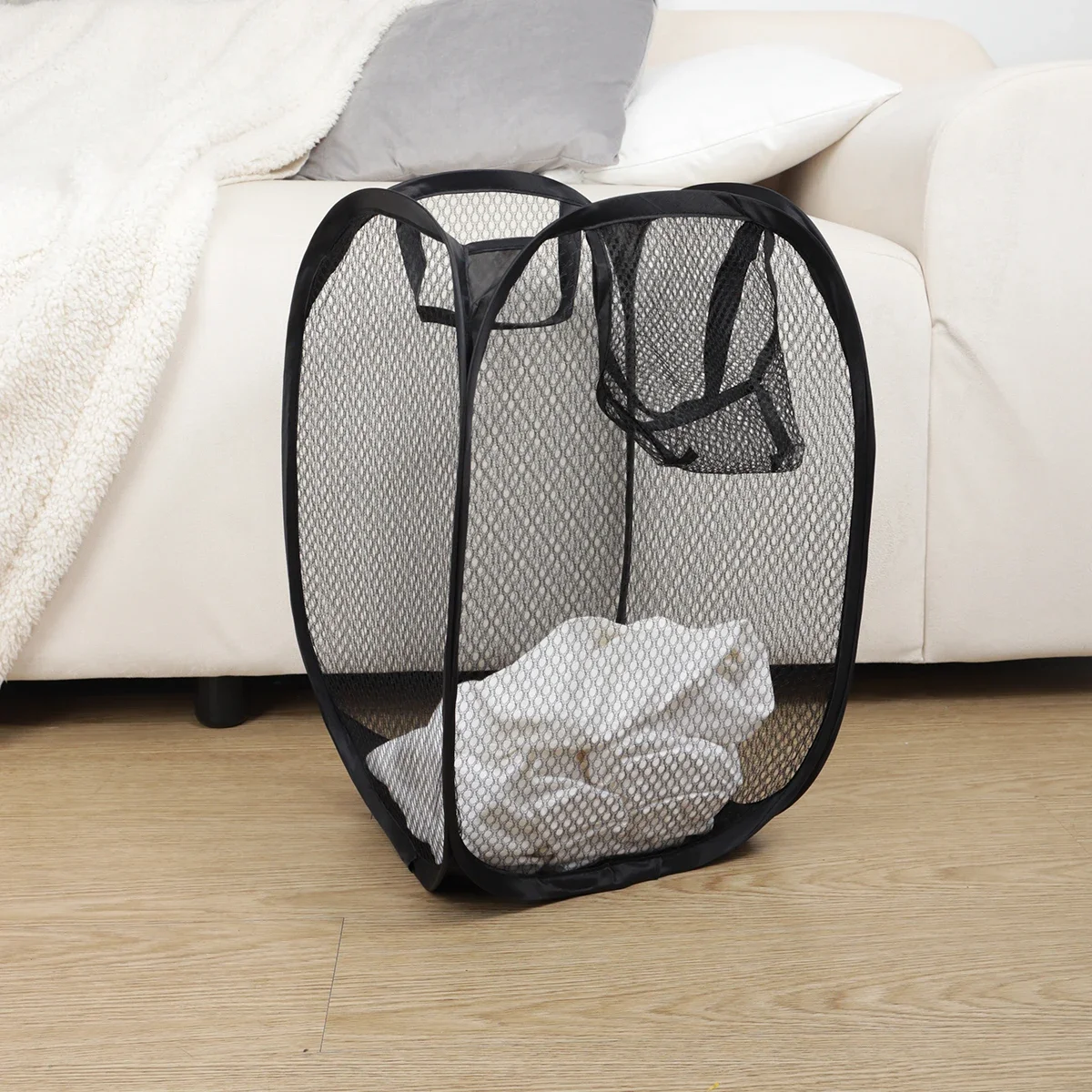 Children's Toy Storage Foldable Portable Net Grid Laundry Basket for Dirty Clothes Home Storage laundry basket