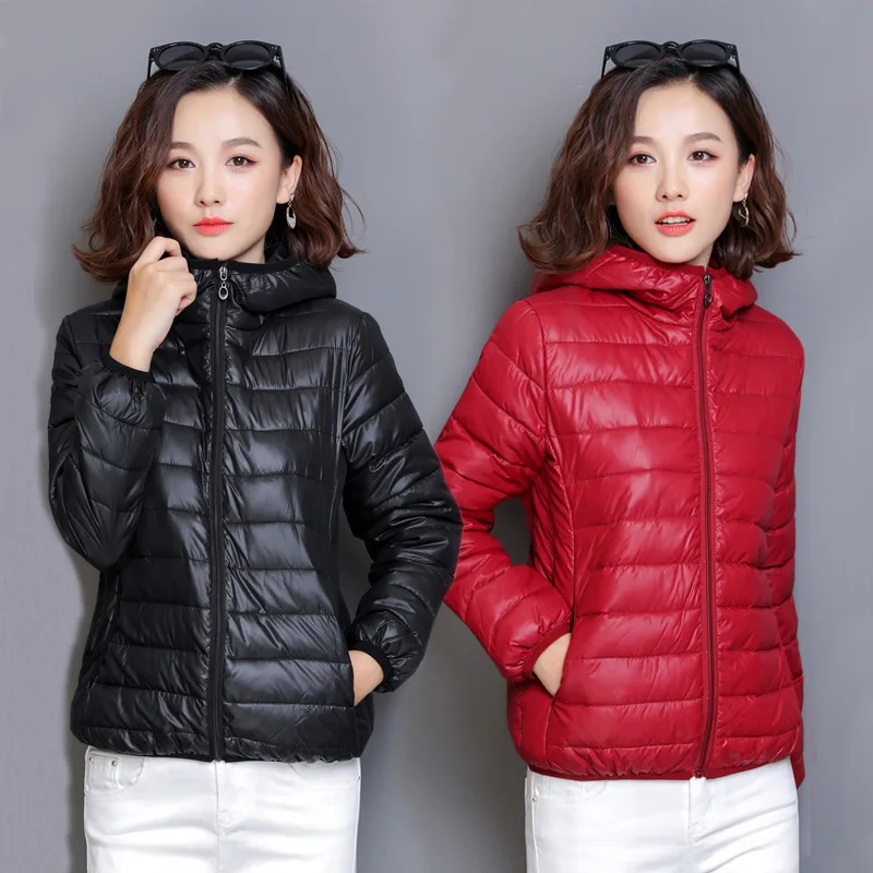 

Autumn and Winter Korean version of Women's Jackets new candy-colored Keep warm CLIP cotton shortie sincere hooded light Coats