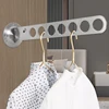 Drying Racks Stainless Steel Wall-mounted Folding Clothes Rail Adjustable Telescopic Clothes Hanger Multi-purpose 1