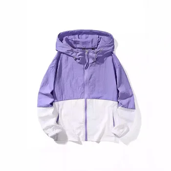 Couple's Outdoor Lightweight Hooded Sun Protection Clothing Cool Feeling Skin Shirt 50+ Sun Protection Index Casual Summer Fa...