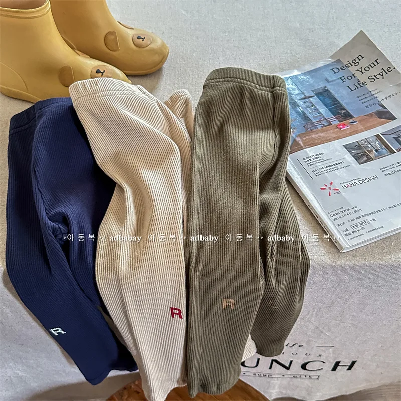 

Kids Pants Childrens Clothing New Girls Autumn Letter Printing Leggings Trousers Ventilate Elastic Waist Soft Cotton