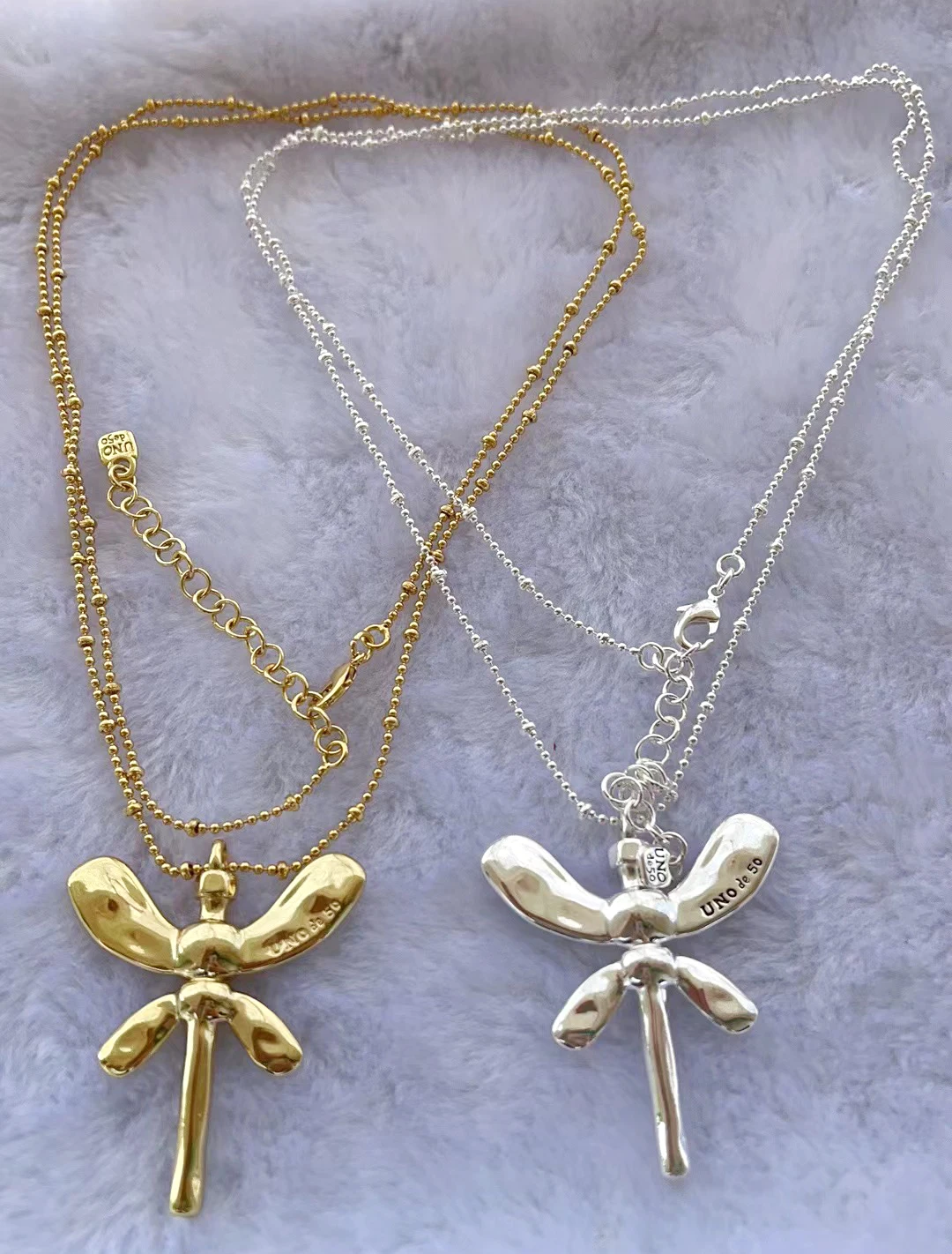 

HSC2022 new UNOde50 exquisite fashion electroplating 925 14K dragonfly necklace jewelry gifts