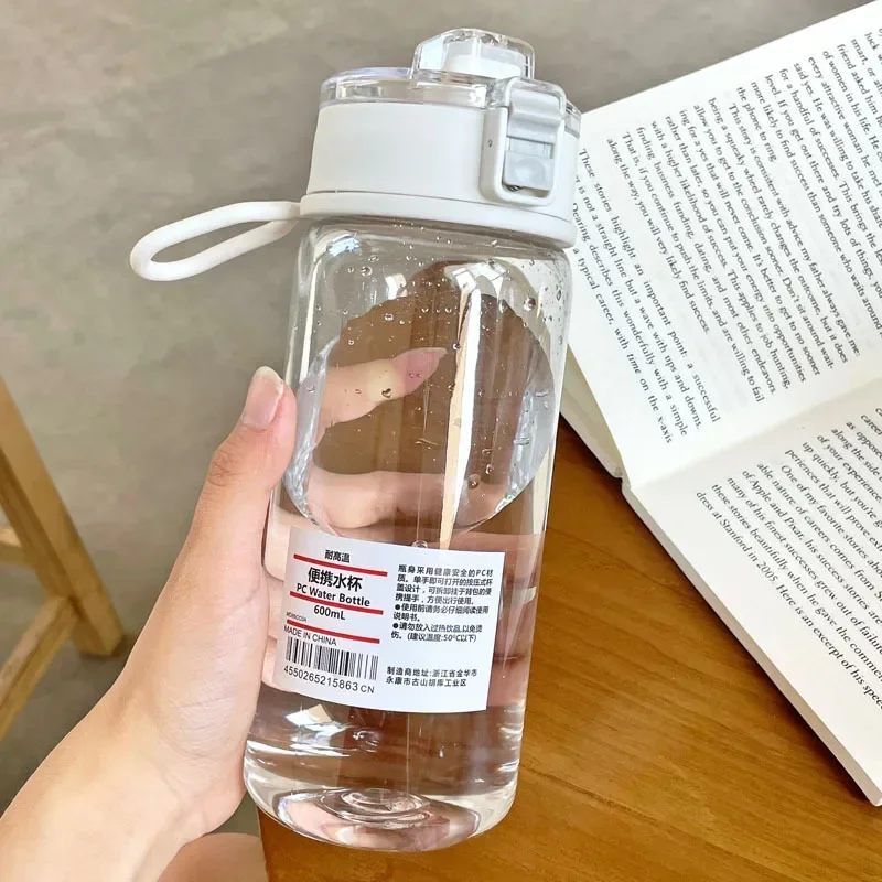 Portable Transparent Kawaii Time-Scale Water Bottle - Available in 350ml/550ml Sizes