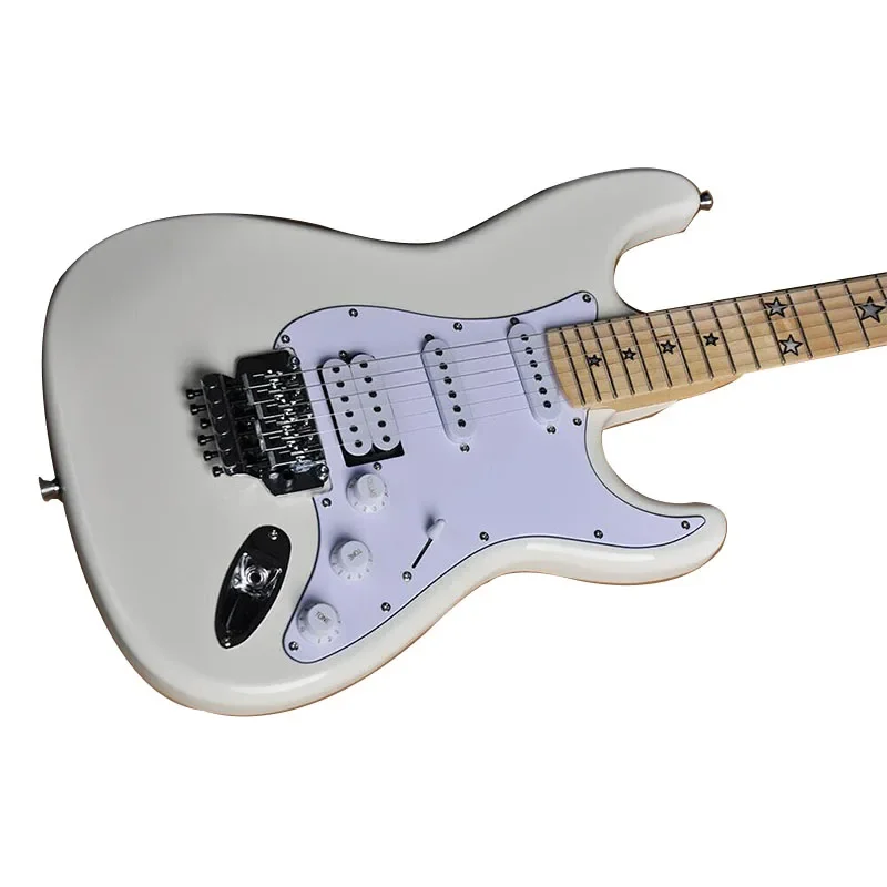 

Floyd Rose White Video Game With Maple Handle And Inlaid Stars