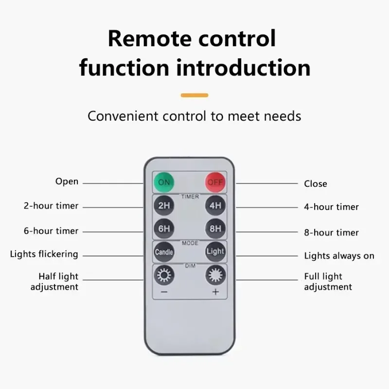 LED Flameless Flickering Taper Candles with Remote Control Candle Battery Flame Handheld Candlesticks Tears Long Candle Lamp