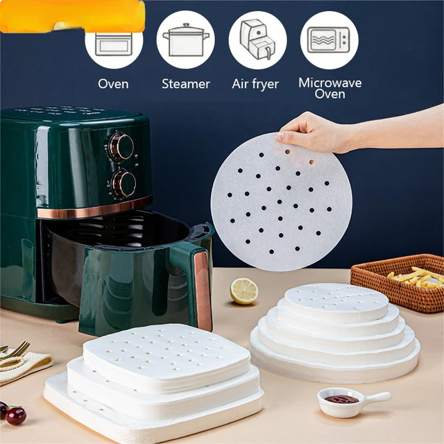 Air Fryer Liners Disposable 100pcs Square Air Fryer Parchment Paper  Non-Stick Oil Paper For Air Frying, Baking, Microwave