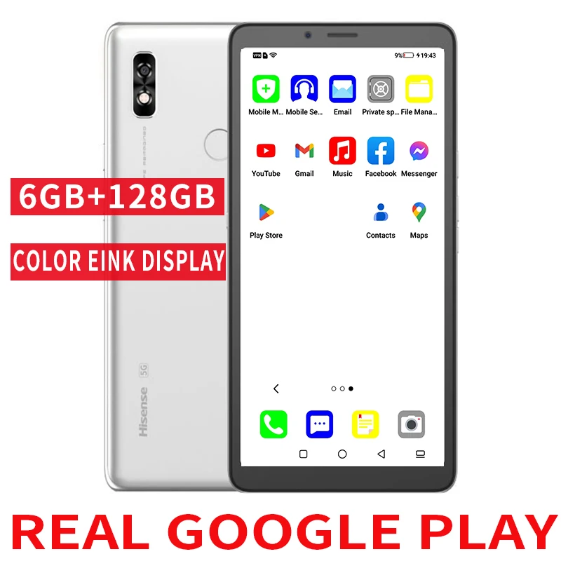 Hisense A7CC シルバー 5G Hisense A7 CC Color E Ink Cell Phone eBook Reader Android