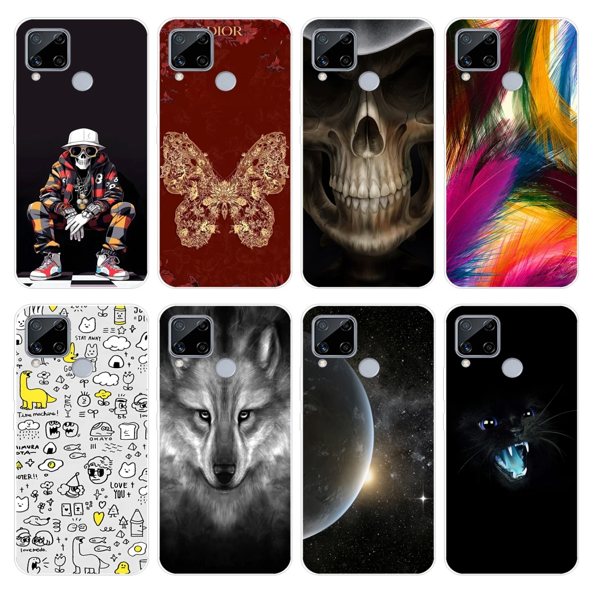 Per Realme C15 Custodia Realmec15 Custodia Morbida In Silicone Tpu Per Oppo Realme C15 C 15 Copertura Del Telefono Paraurti Protettivo Coque Funda 6.5