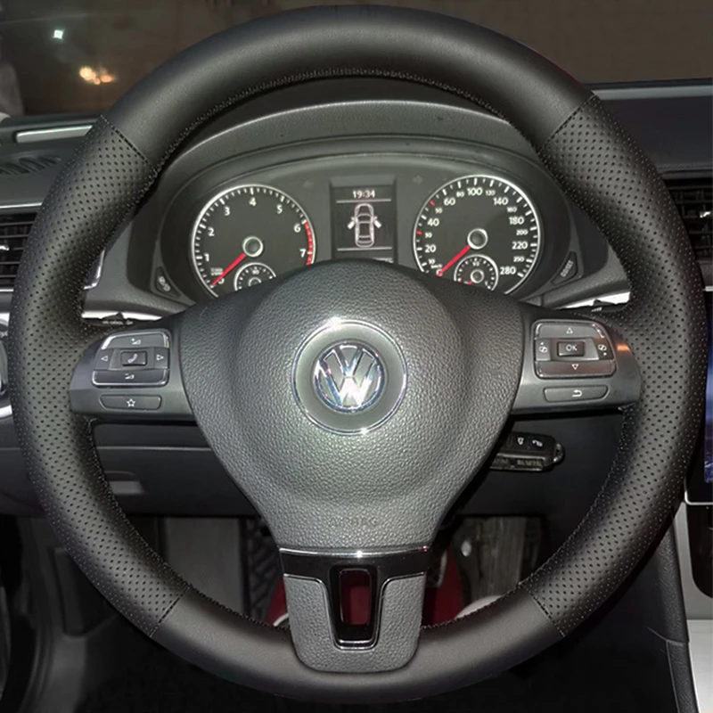 Custom Car Lenkrad Braid Abdeckung Aus Echtem Leder 100% Fit Für Volkswagen Golf 6 Mk6 VW Polo Sagitar Bora Santana jetta Mk6