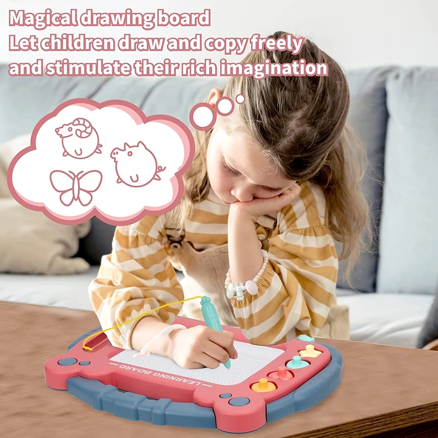 Magnetic Drawing Board: Educational Learning Toy For Toddlers, Perfect Birthday Gift For Boys & Girls 2 Years Old Christmas And 4