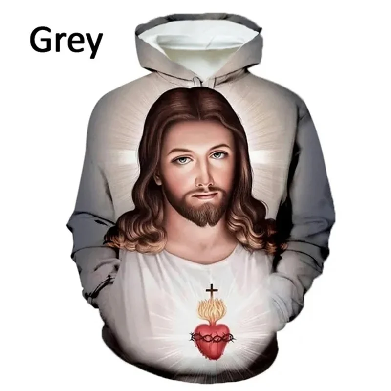 thumbnail image 1 of Sudadera con capucha con estampado 3D de Dios Jesús y la cruz de la fe cristiana, sudadera de moda para niños, unisex, jersey de invierno de El Redentor, 1 of 5