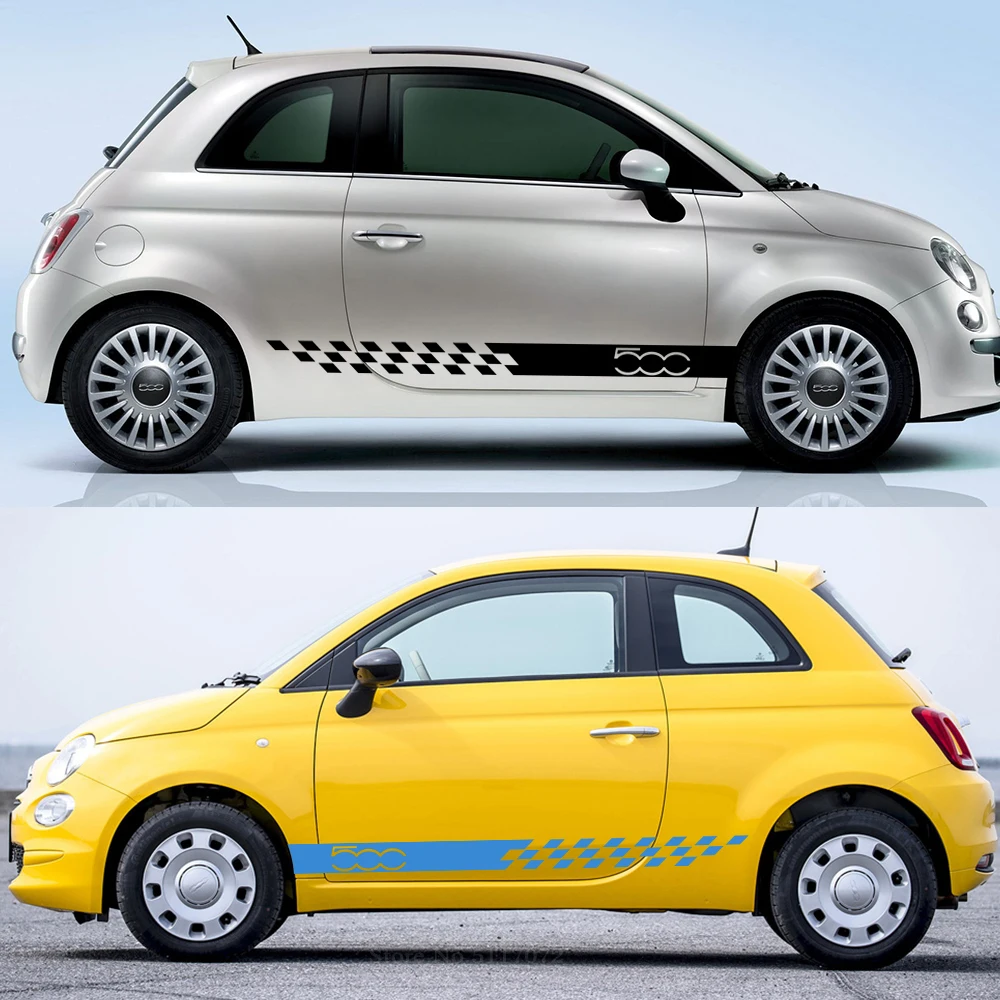 5Pcs Voiture Autocollants Corps Autocollants Rayures Voiture Côté Porte Corps Capot Rétroviseur Miroir Autocollants Ensemble Course