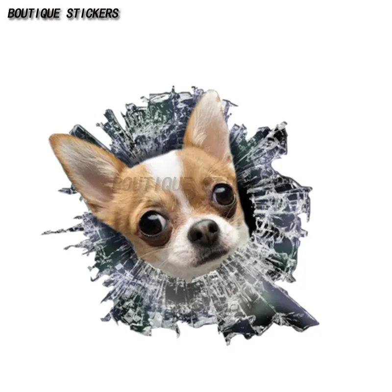 

3D Chihuahua Car Sticker Waterproof PVC Sticker Car Motorcycle Decoration Accessories Luggage Laptop Decal Cover Scratches