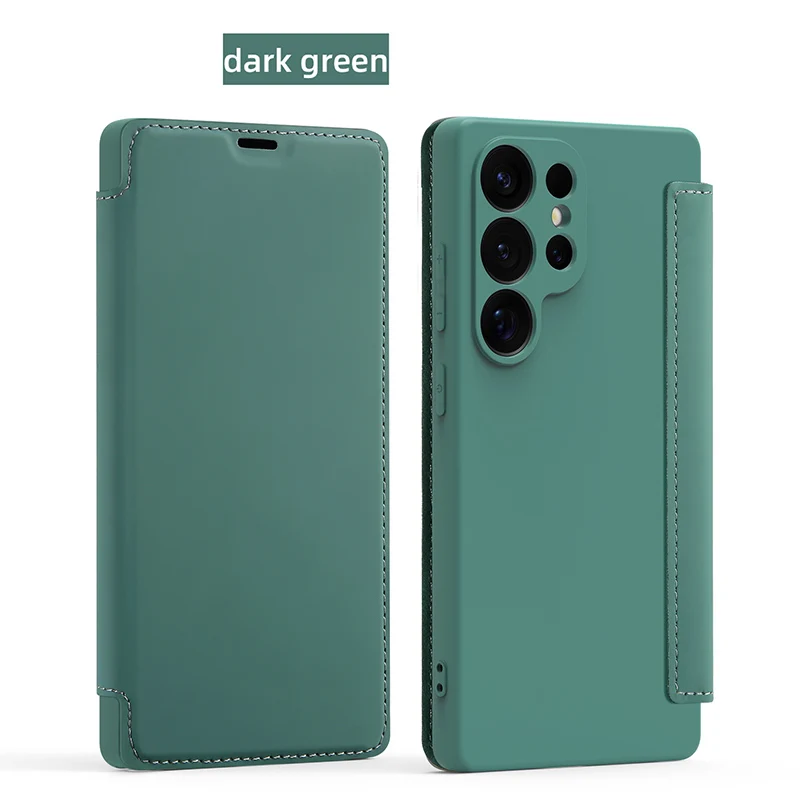Ultimate 360° Liquid Silicone Flip Phone Case with Wallet and Stand
