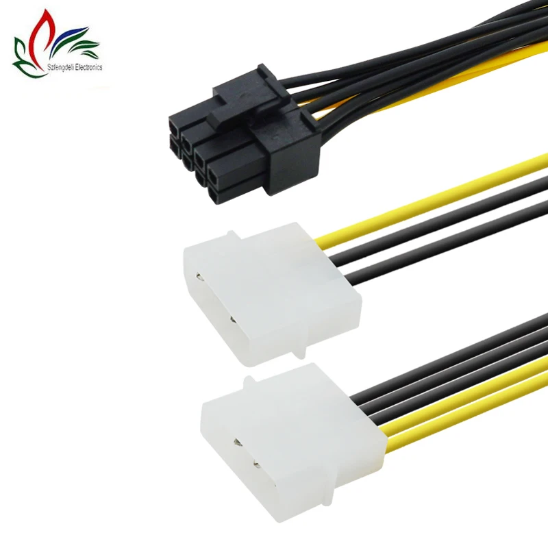 

Dual 4 Pin Molex IDE to 8 Pin PCI Express Power Cable PCI Express Adapter Video Card Power Cord