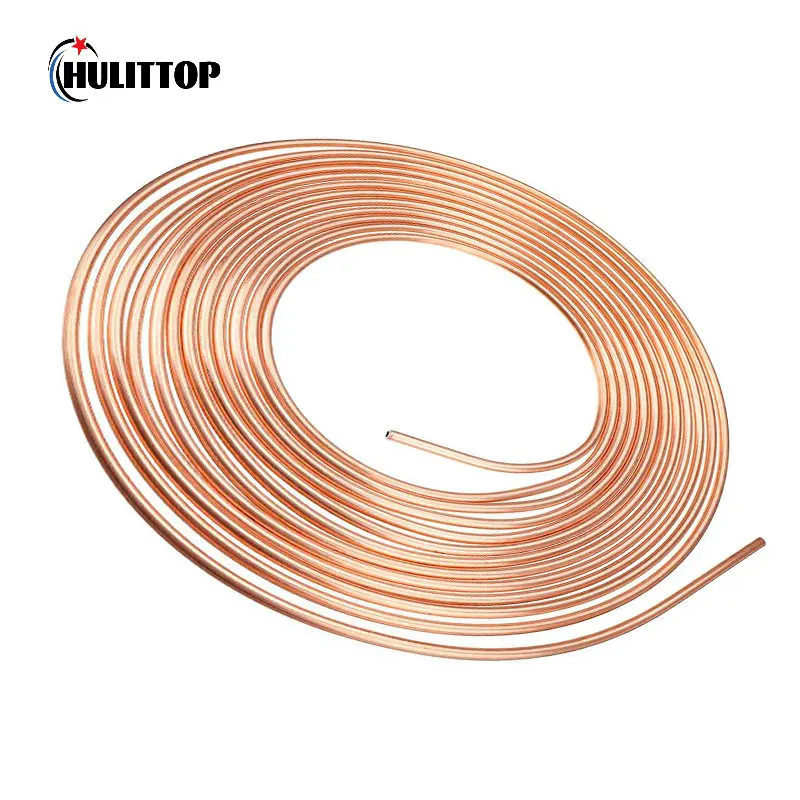 Brake Pipe Hose 16PCS Tube Nuts Car Roll Tube Coil of 3/16" OD 25FT 7.62m Copper Nickel Brake Pipe Hose Line Piping Tubing Anti-rust