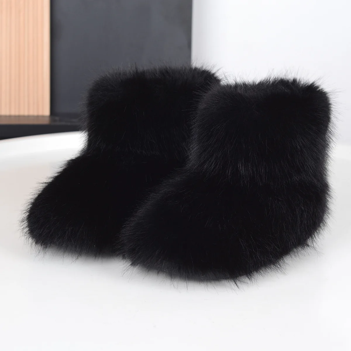 Children's Winter Velvet Padded Snow Boots For Boys And Girls In The Snow Boots Imitation Fur Shoes Children Fuzzy