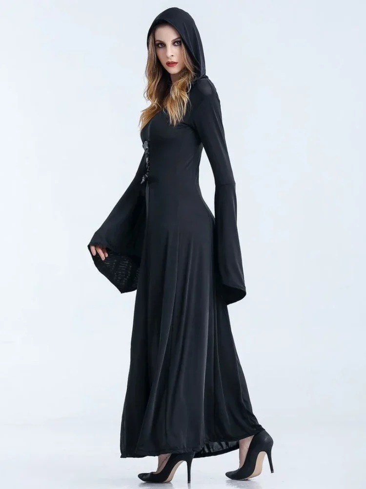 Easter Cosplay Dress Woman Hooded Dress Game Female Clothing Witch Costume Role Playing Costume Long Sleeved Stage Attire Frock