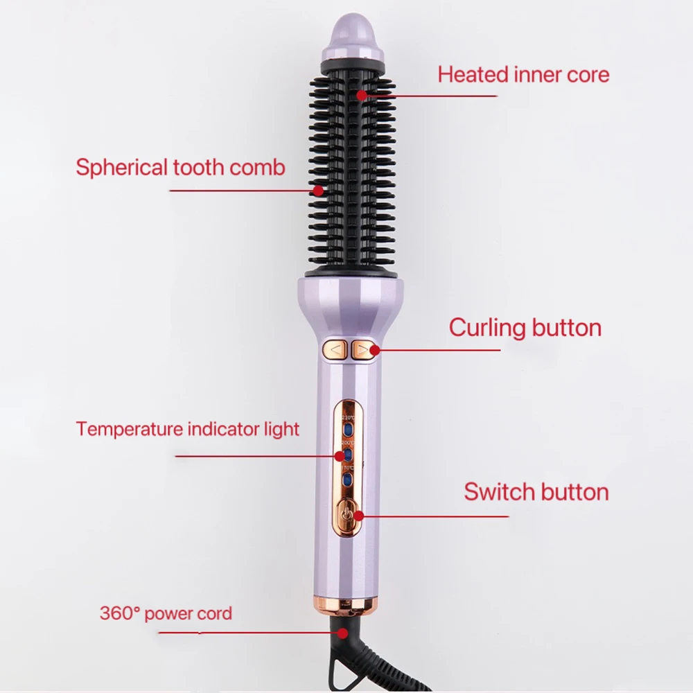 Automatic Rotating Electric Hair Brushes 2 in 1 Straightening and Curling Ionic Hot Comb Ceramics Fast Heating Anti -scalding 4
