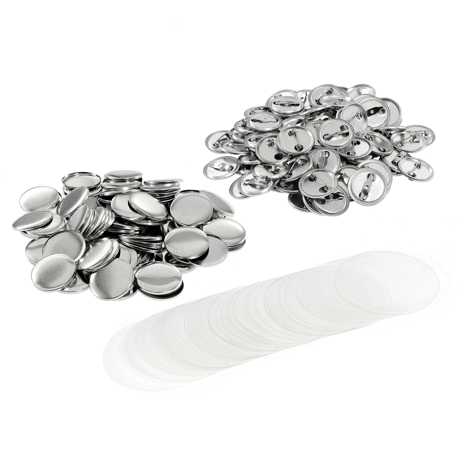Button Making Supplies 100PCS Metal Back Badge Button Pins Button Maker Blank Raw Material Pin Buttons Badges Supplies Parts Punch Press Machine