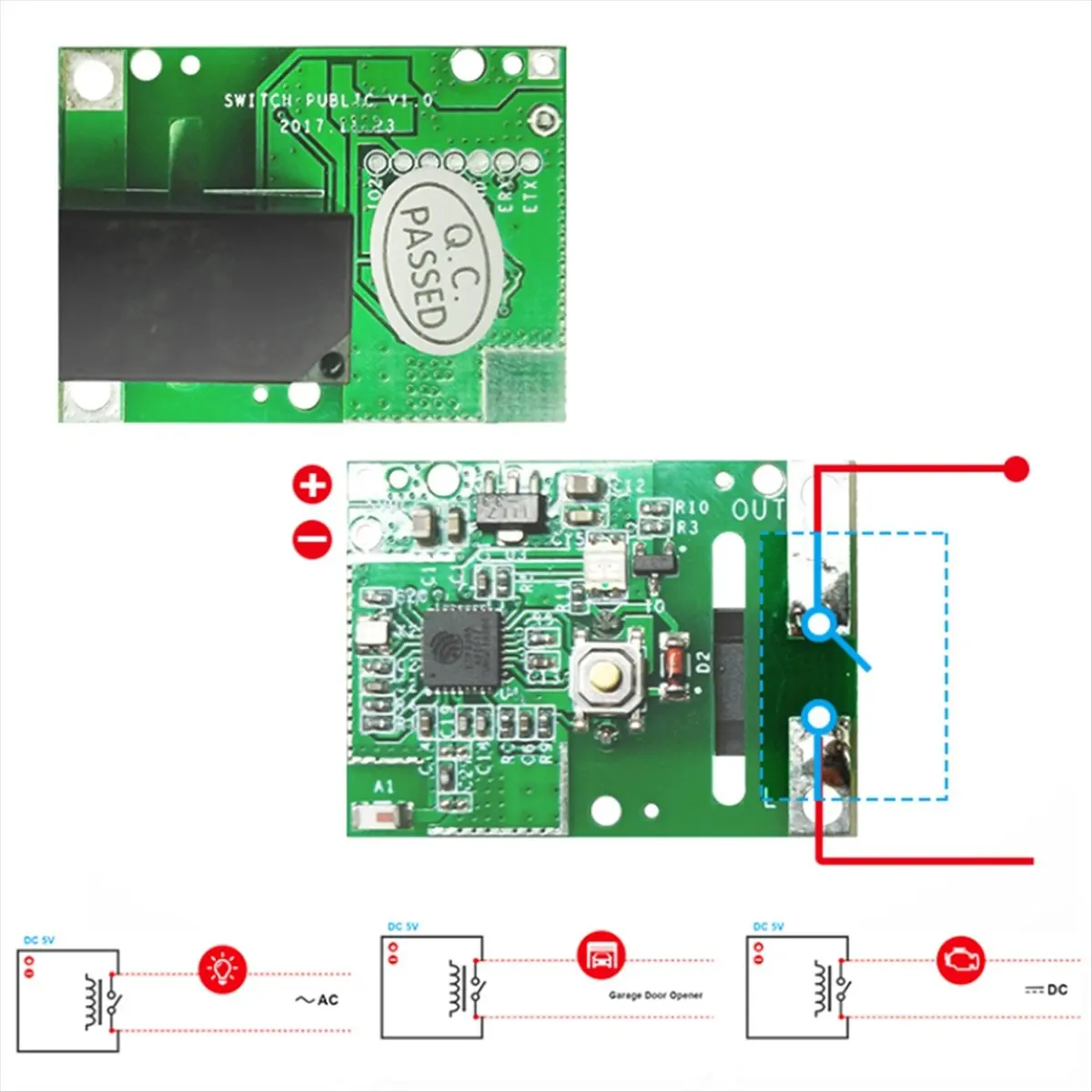 (A03R) SONOFF RE5V1C 릴레이 모듈 5V WiFi DIY 스위치 건식 접점 출력 EWelink Alexa Google Assistant IFTTT와 호환