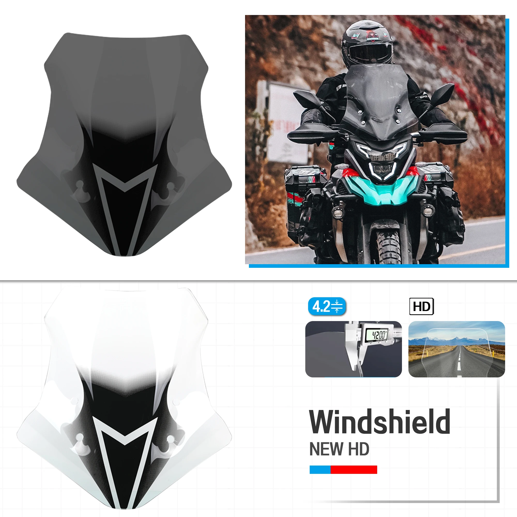 For Macbor Montana XR5 XR 5 Motorcycle Macbor xr5 Accessories Windshield Windscreen Wind Shield Deflector