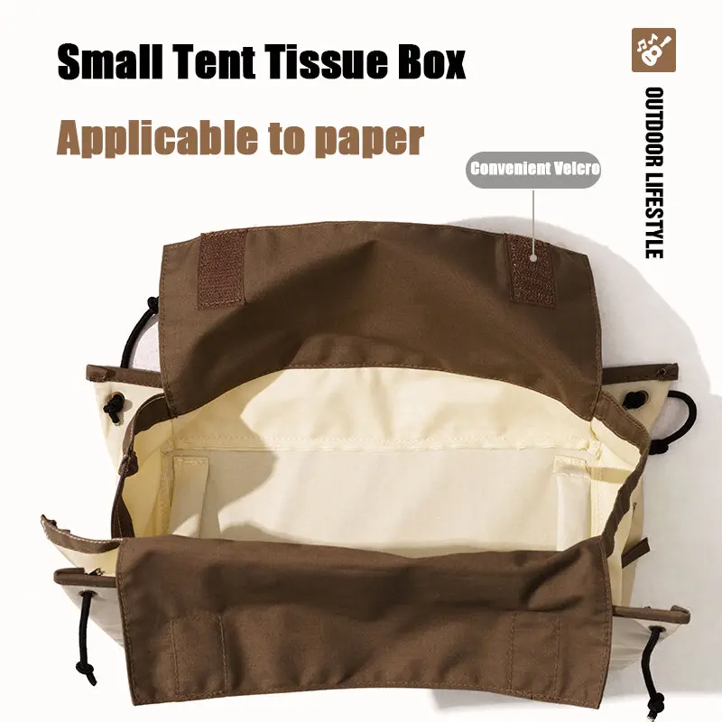 MOBI GARDEN Tissue Box Exquisite Camping Supplies Tent Shape Cotton Household Tea Table Tissue Box Pumping Paper Box Roll Carton