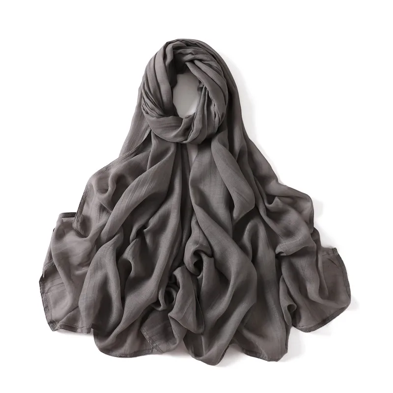 Écharpe Hijab en Coton pour Femme, Grande Taille, Couleur Unie, Rayonne, Haute Qualité, Enveloppes et Châles, Bandeau Sauna Musulman, Turban Islamique, 180x95cm