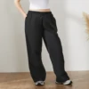 Women s Causal Trouser Drawstring High Waist Jogger Pants Baggy Straight Wide Leg Sweatpants with Pockets 2