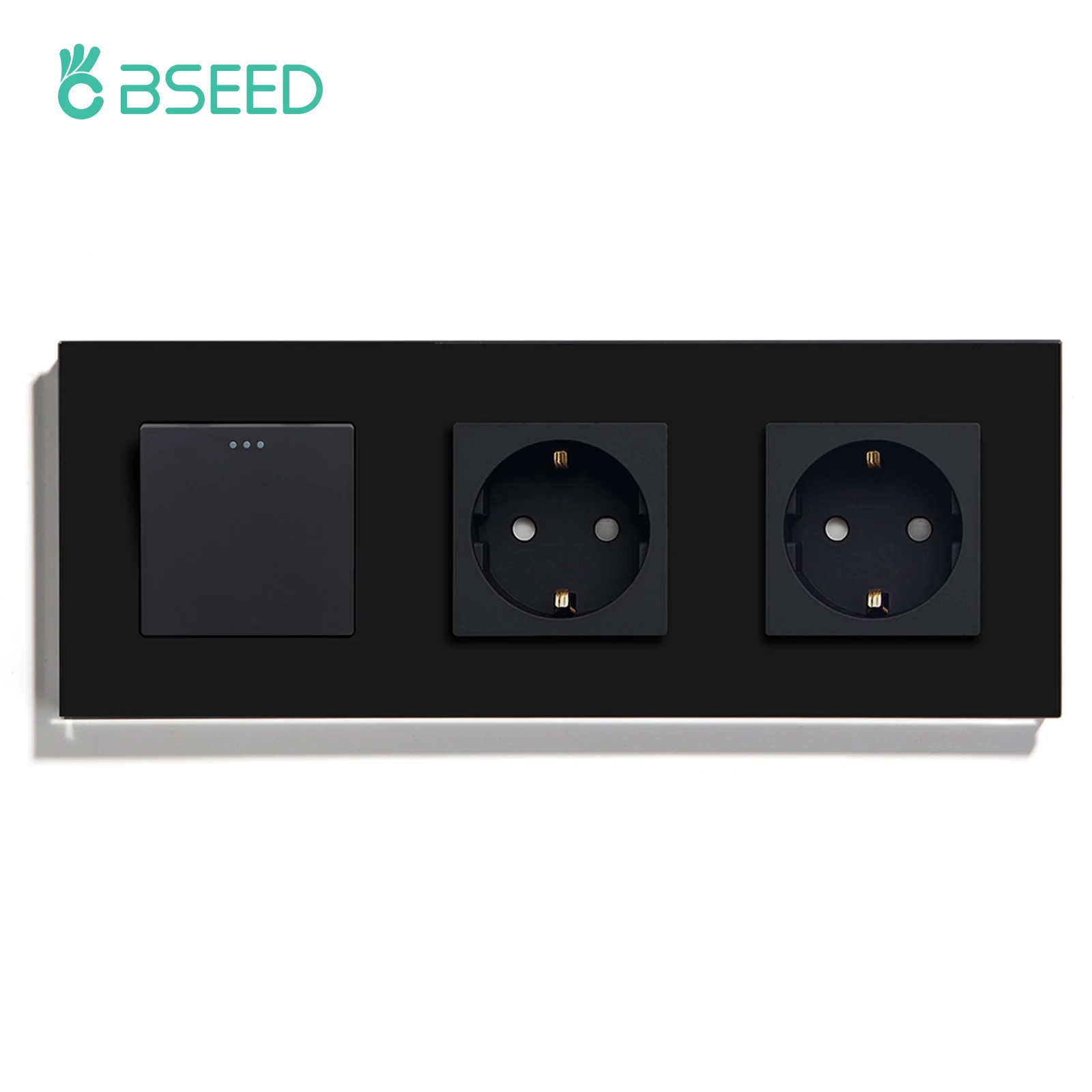 Interruptores de Parede Botão Bseed 1gang 1way Tomada de Parede Dupla de Vidro Interruptores Mecânicos eu Standard Usb Charge Power Outlets