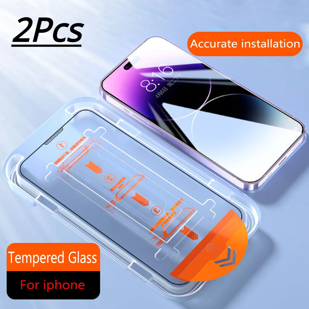 Opkiegrn 2 Pièces Verre Trempé Pour IPhone 16 Pro Protection écran [Dépoussiérage Automatique] Installation Simple, Sans Bulles D'air, Anti Rayures, 9H Dureté Ultra HD Couverture Complète Film