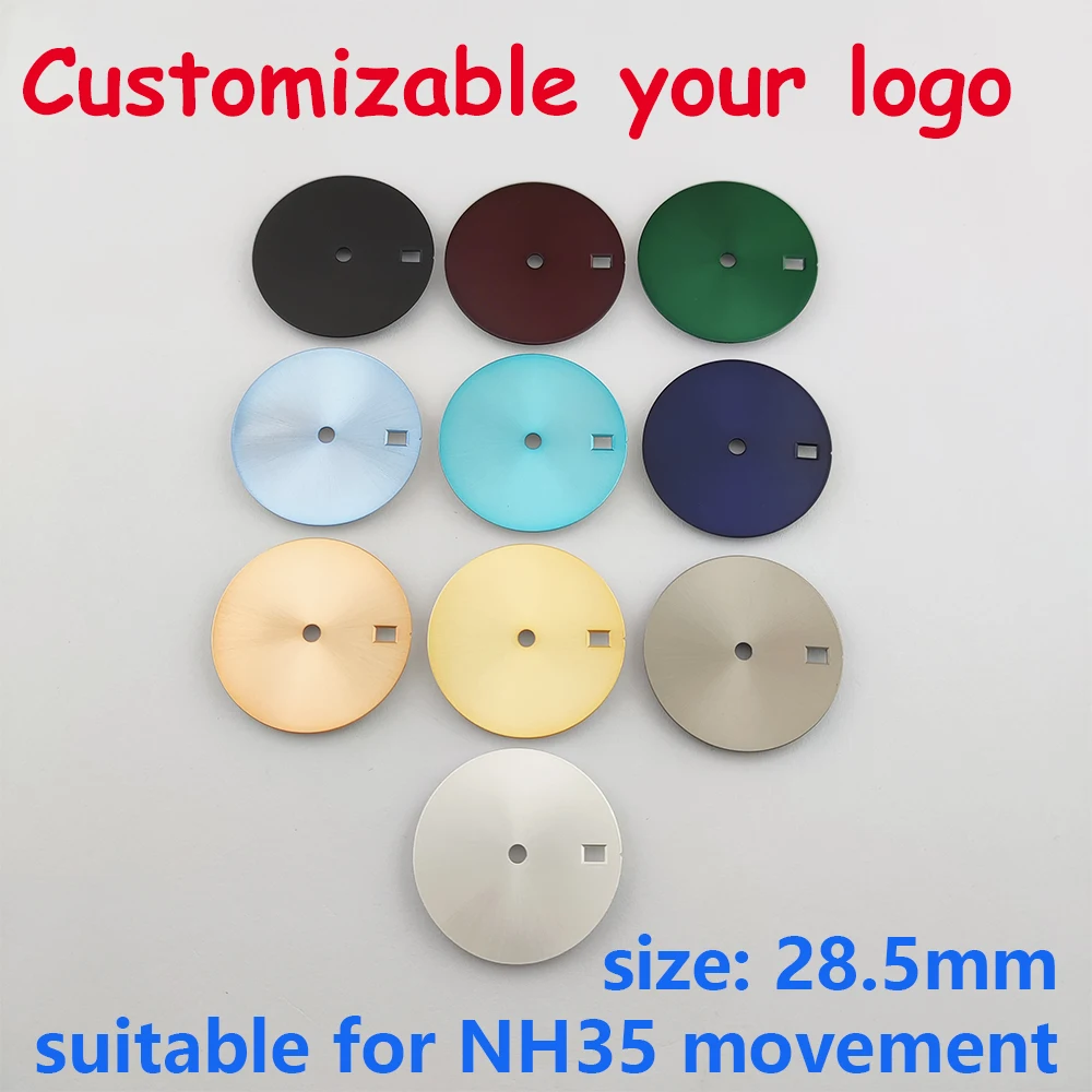 Solid Color Watch Dial with Single Calendar Window, Customizable 28.5mm Dial