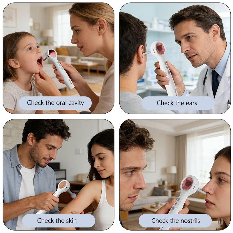 Visual Otoscope Camera 1.38'' Screen Digital Ear Cleaner HD1080P Video Ear Endoscope 6LEDs Ear Wax Removal Tool for Adults Kids 2