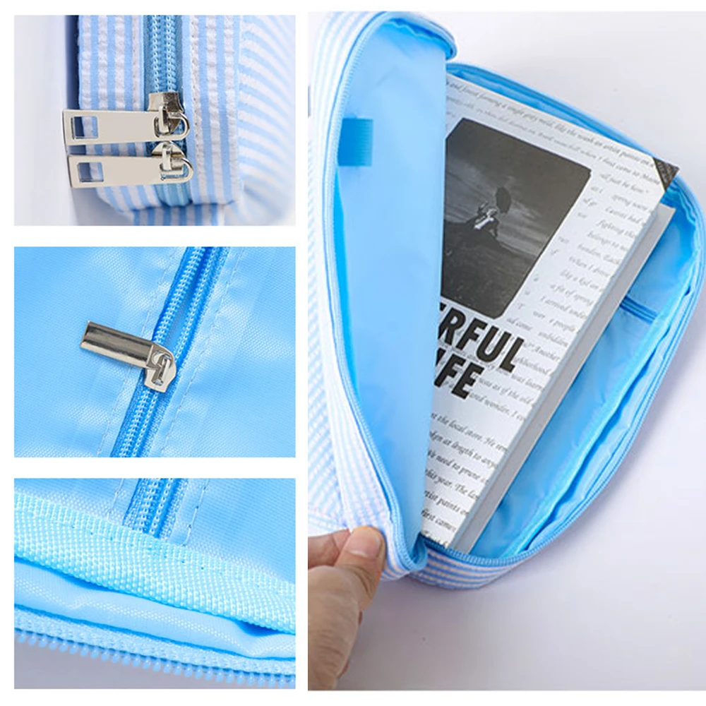 Striped Bible Covers Seersucker Case Bag With Handle For Women Girls Light Weight Art Gifts Teens Book Protective Carrier 3