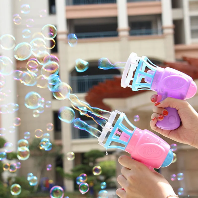 Summer Children's Electric Fan Bubble Gun Machine Soap Blowing Bubble Water Toys Outdoor Bubble In Bubble Wedding Party Gifts 2