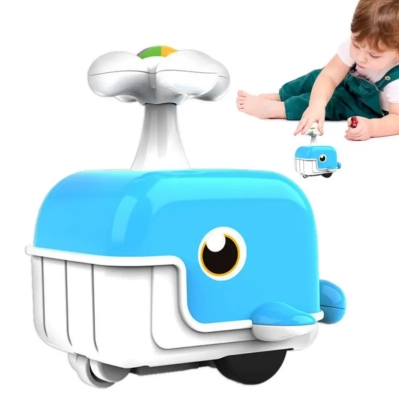 Push Cars For Toddler 1-3 Boys Whale Shape Press And Go Friction Cars Montessori Gift Cars Cartoon Multifunctional Toddler Cars