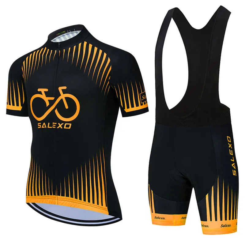 Cycling Jersey Set Men Short Sleeve Road Bicycle Jersey Bib Shorts Suits Bike Wear