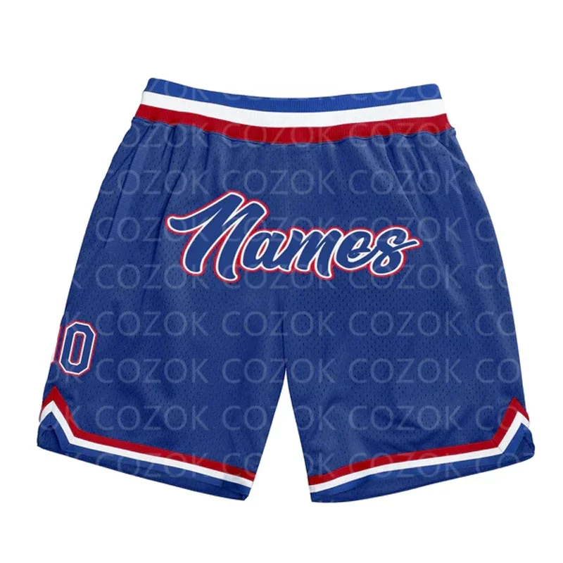 Custom light blue red yellow Authentic Basketball Shorts 3D Printed Men Shorts Your Name Mumber Quick Drying Beach Shorts