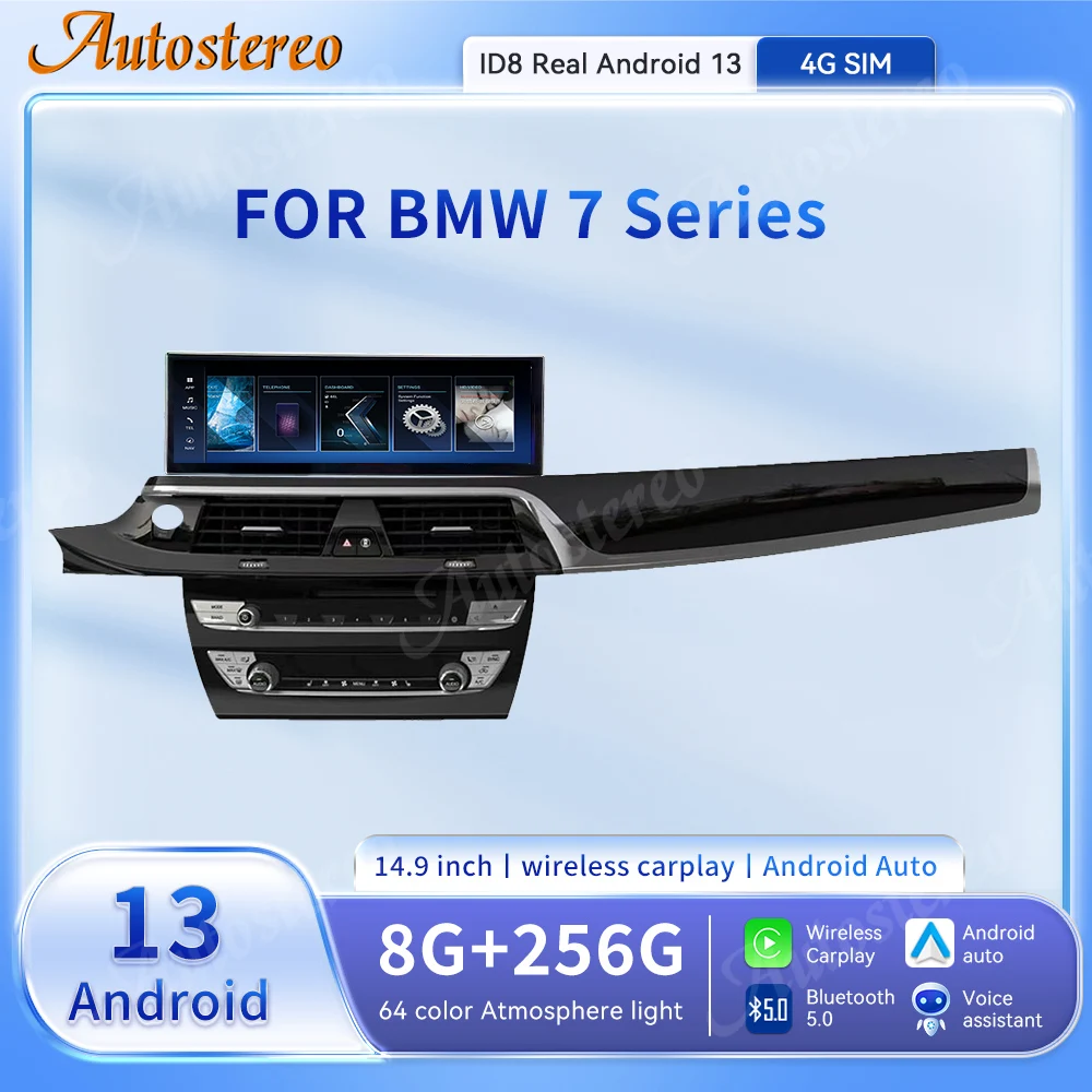ID8 14.9 Inch Android 14 Carplay 4G For BMW 7 Series F01 F02 F03 Car Multimedia