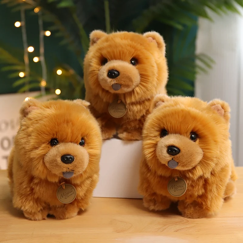

30cm New Cute Simulation Chow Chow Dog Plush Toys Lifelike Stuffed Plush Animal Puppy Doll Kids Toys Children Christmas Gifts