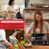 Plate, Techwood 1800W Double Infrared Ceramic Electric Stove for Cooking, Dual Control Cooktop Burners, Portable Anti-scald 2