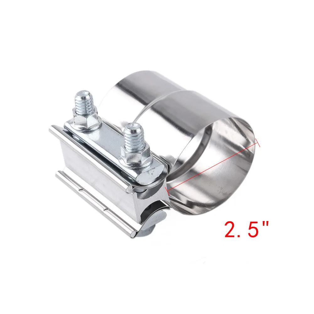 Car Exhaust Clamp 2.25 2.5 3 Inch Butt Joint Band Clamp Sleeve Coupler Stainless Steel for Pipes Mufflers Catalytic Converters